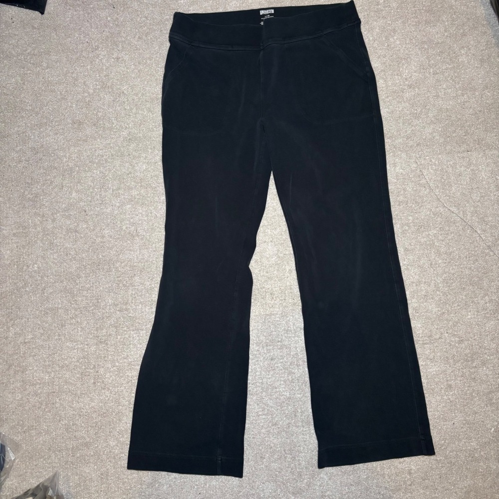 Duluth Trading Co NoGA Namastash Bootcut Pants Black Cotton Spandex L x 31